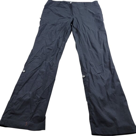 Orvis Pants Womens 16 Black Nylon Stretch Roll Up Leg Convertible Cargo Hiking - Picture 1 of 7